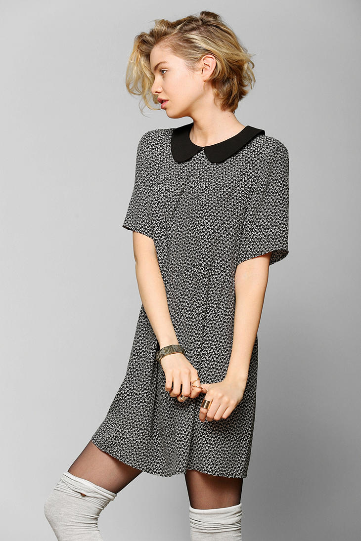 Lyst Urban Outfitters Contrast Collar Babydoll Dress