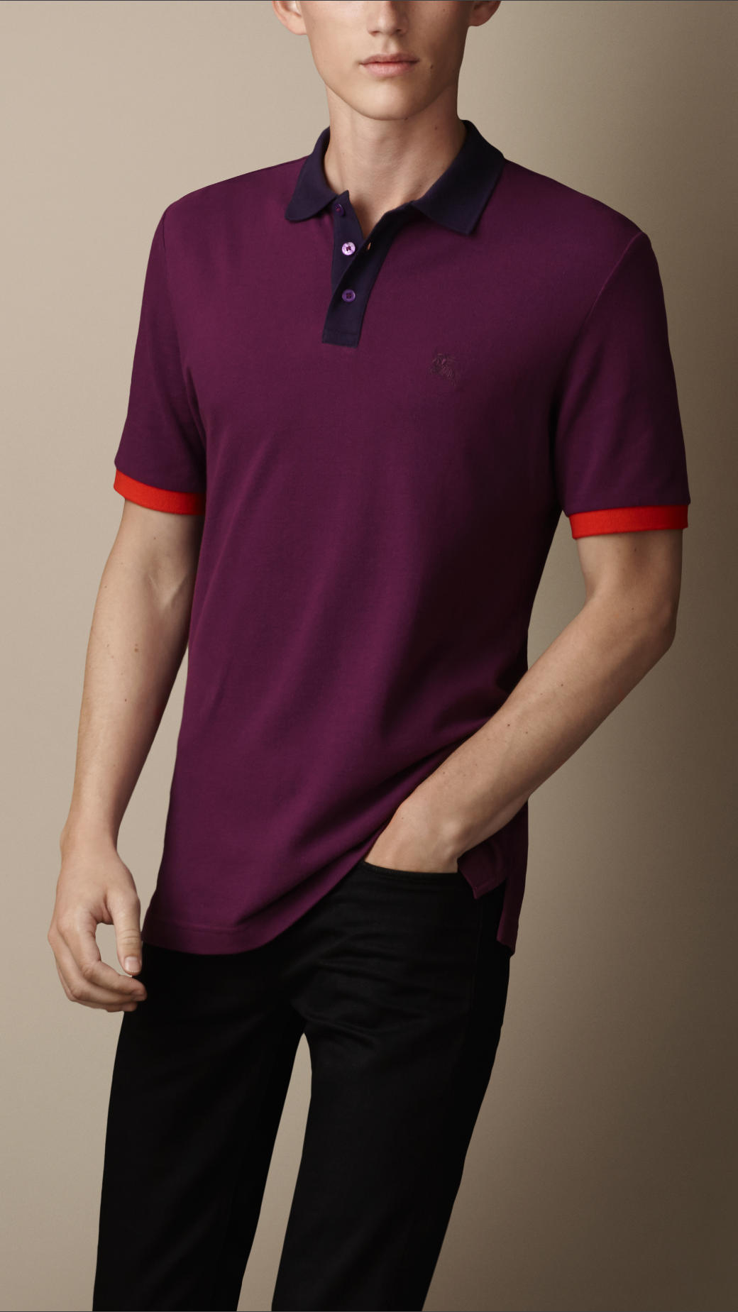 purple burberry shirt