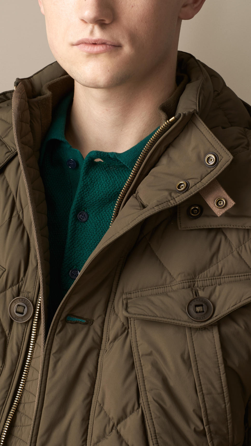 Lyst Burberry Downfilled Field Jacket with Removable Hood in Natural