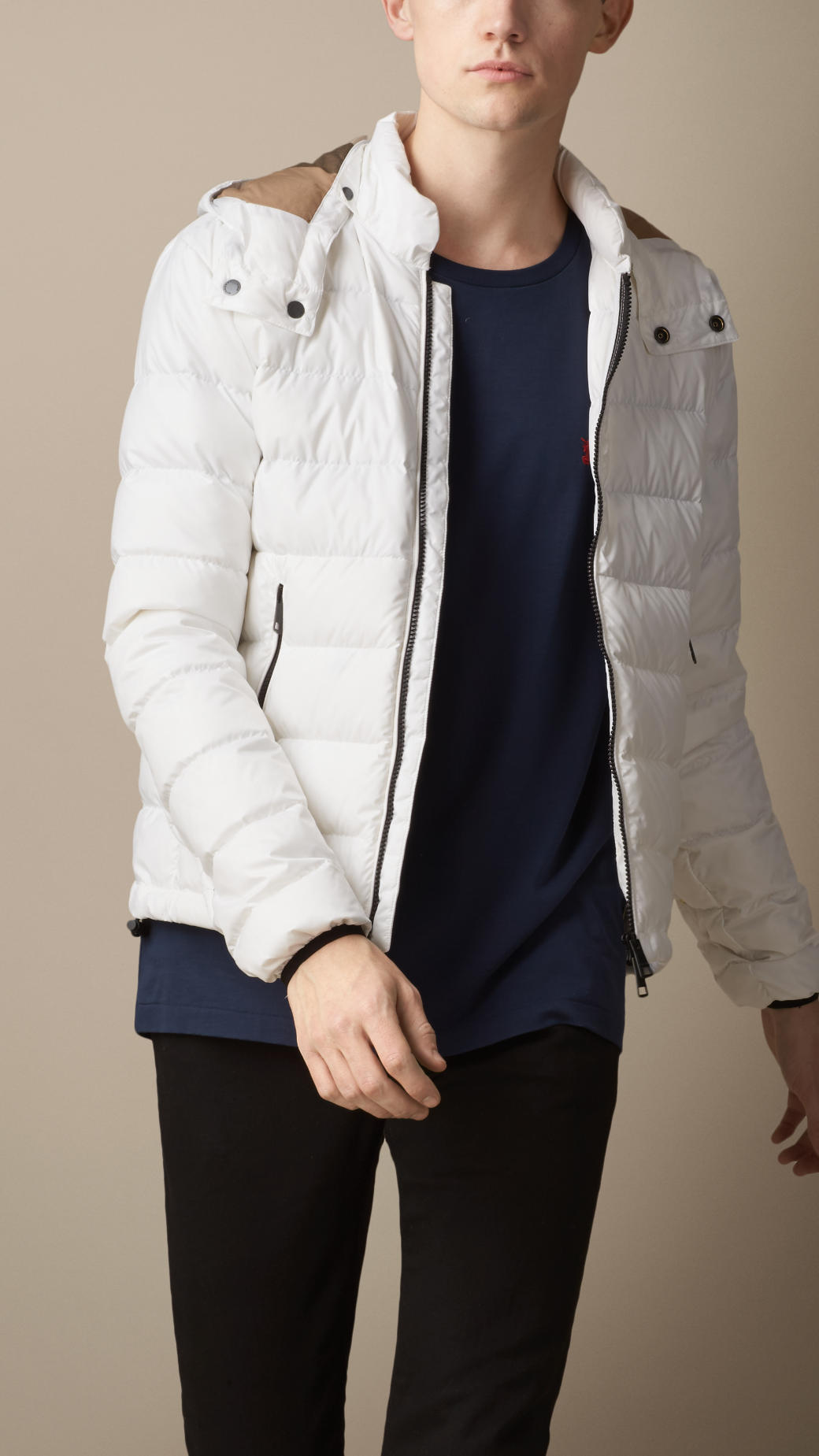 Burberry Down Filled Puffer Jacket in White for Men - Lyst