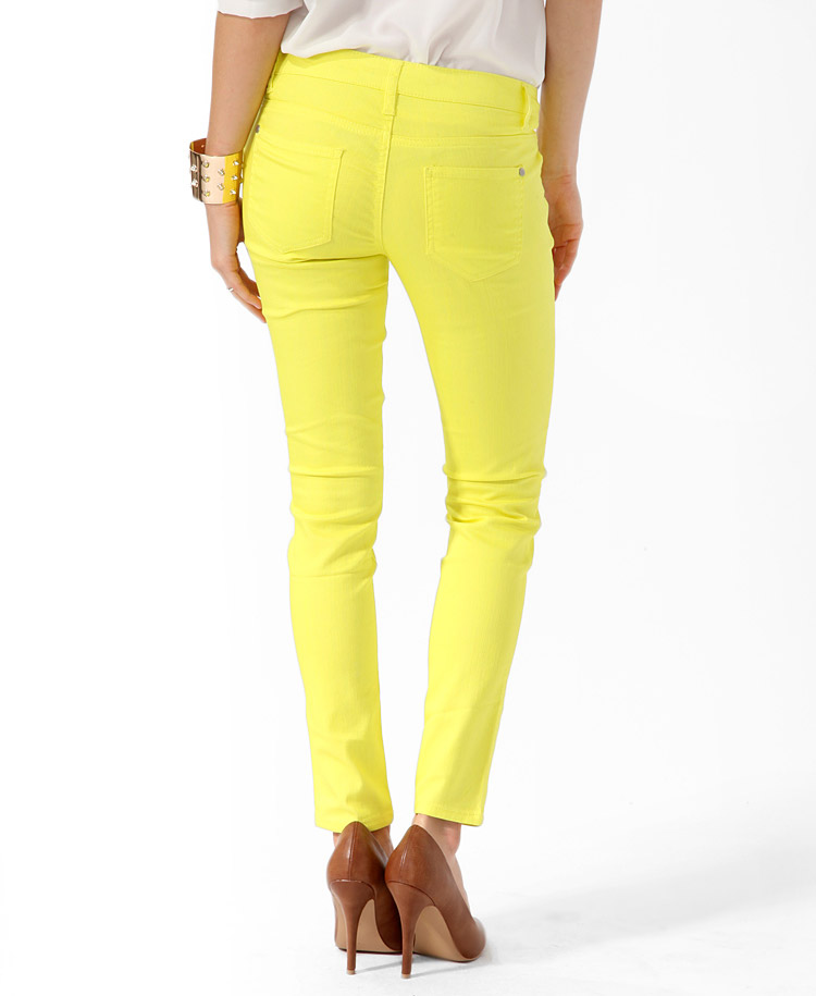 Lyst Forever 21 Ankle Length Denim Skinny Jeans in Yellow