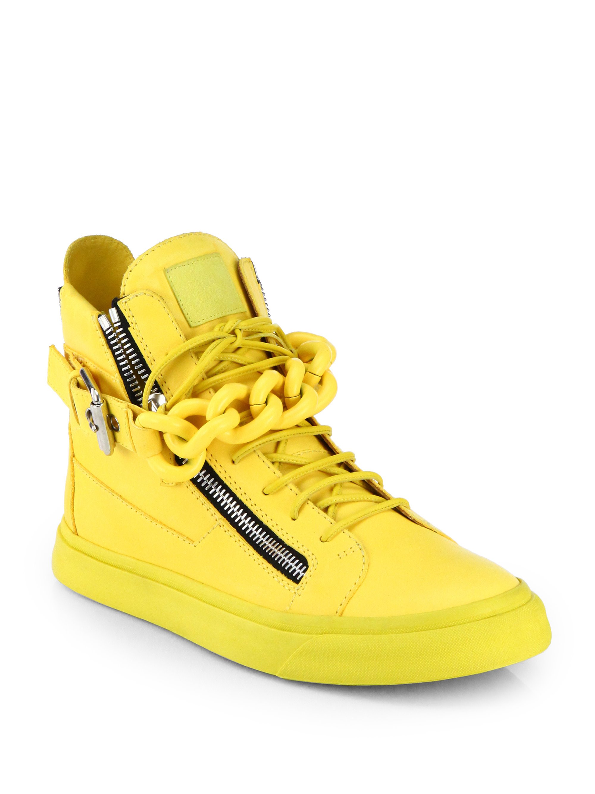 germ Pekkadillo I agree Giuseppe Zanotti Tonal Chain Sneakers in Yellow for Men | Lyst