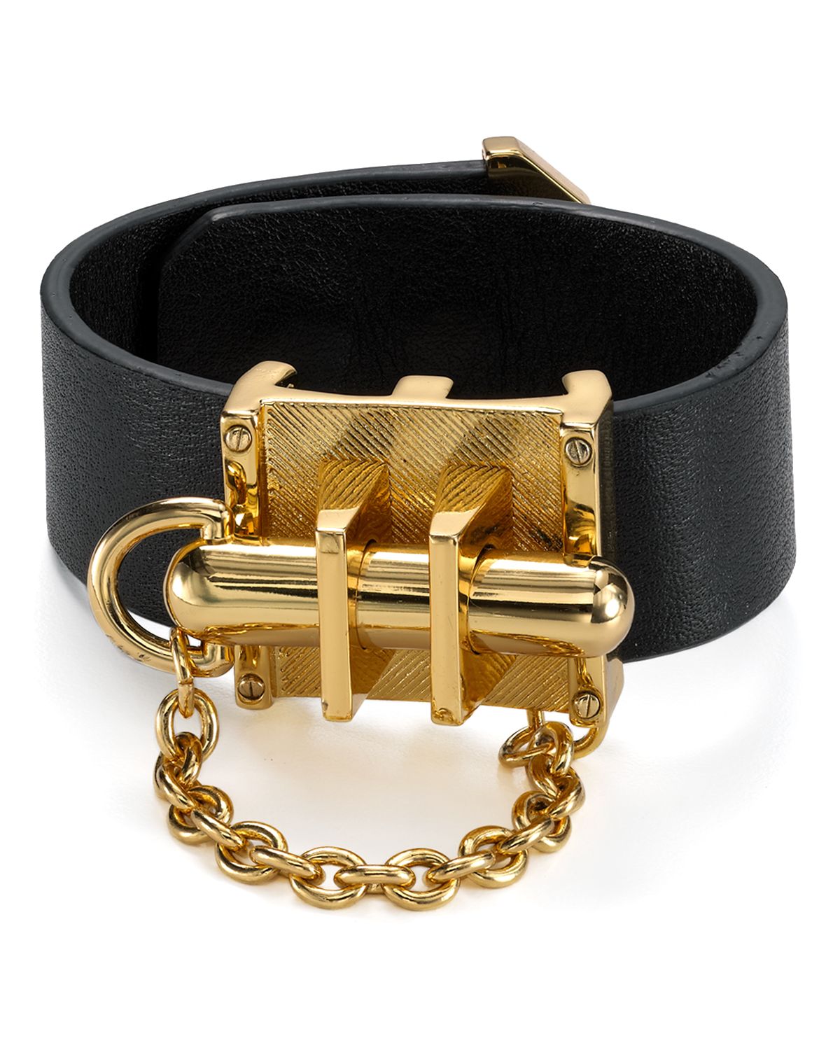 Lyst - Rachel Zoe Leather Signature Bracelet in Black