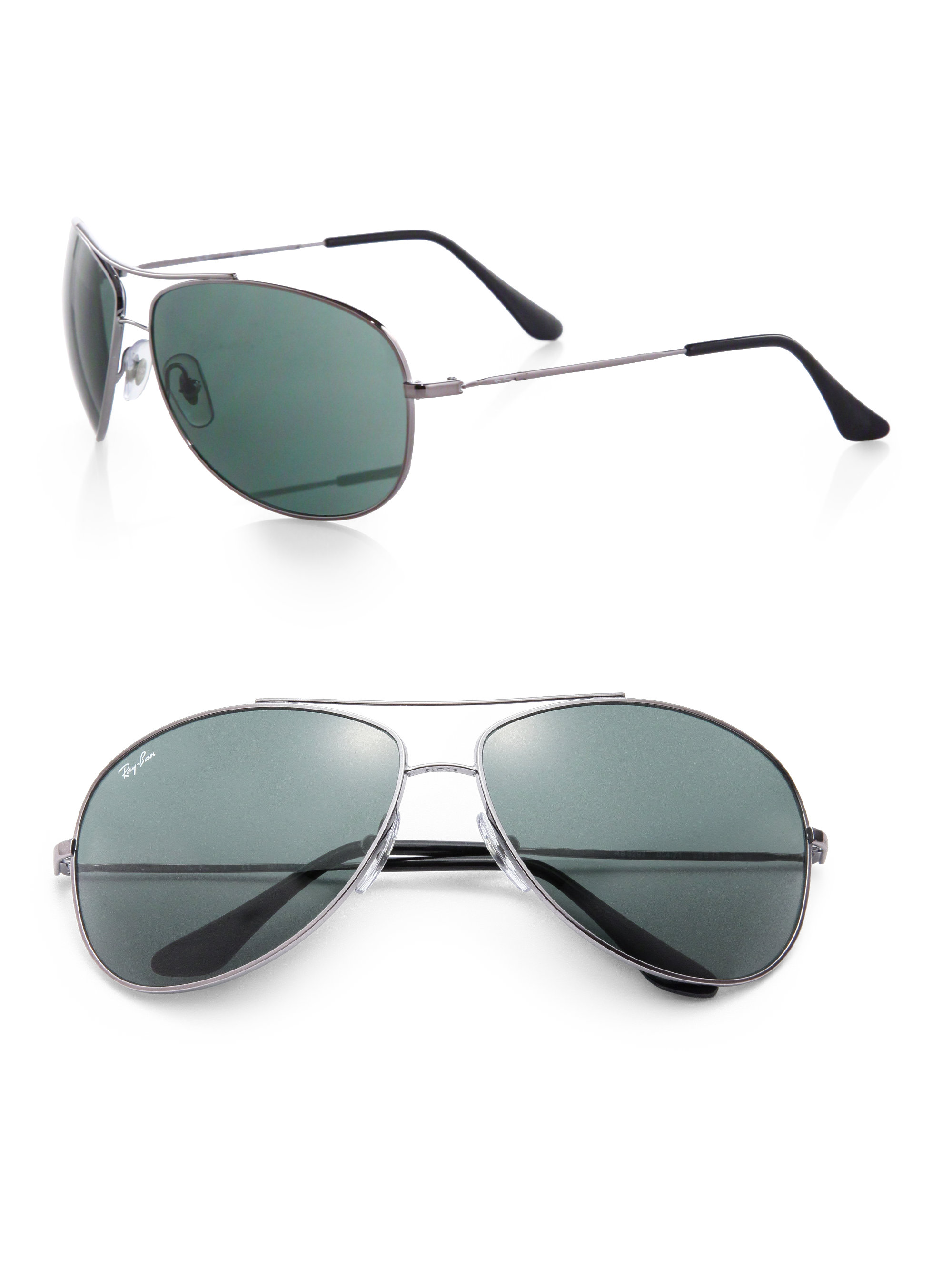 Ray-Ban Wrap Aviator Sunglasses in Gray for Men | Lyst