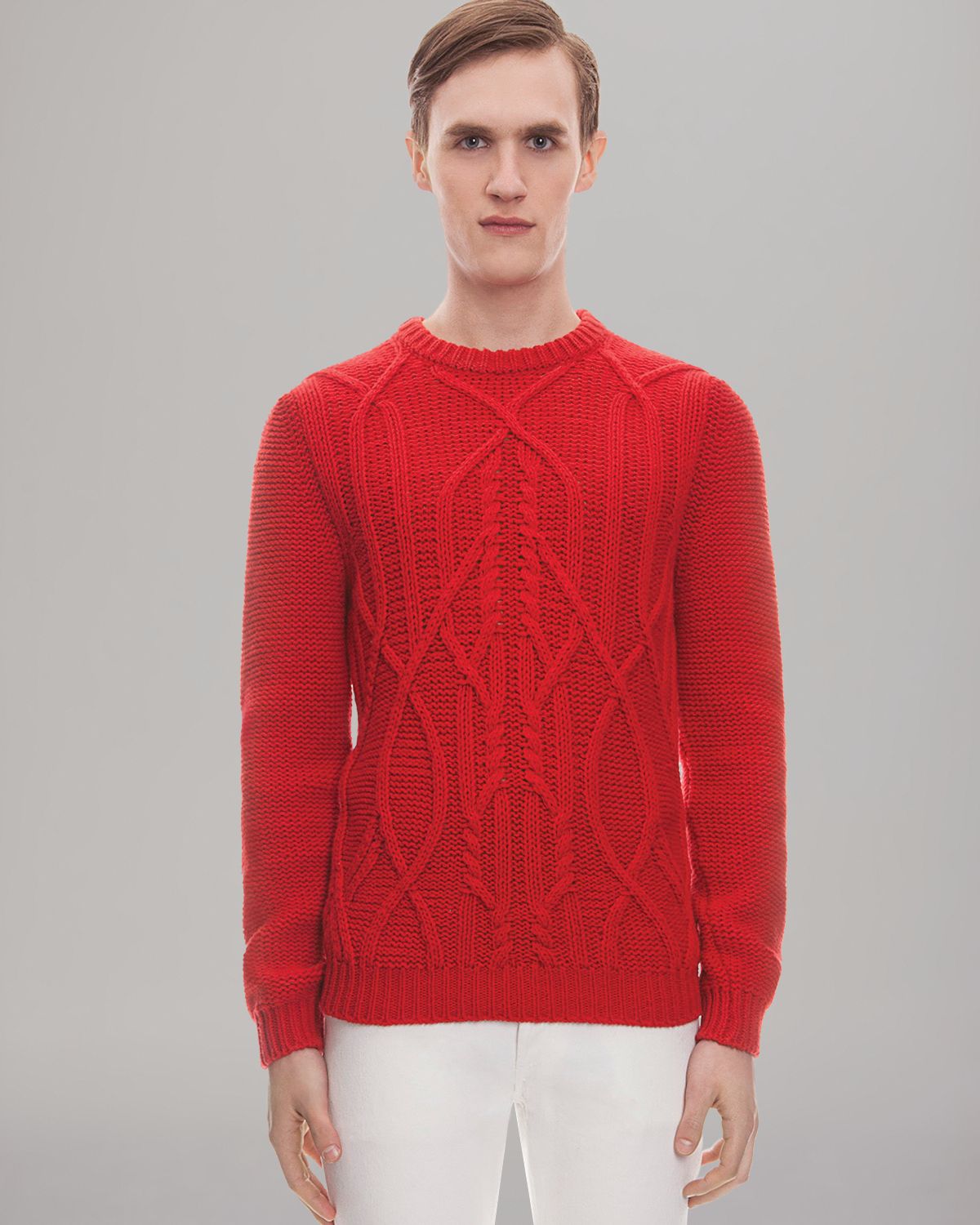 mens red knit sweater