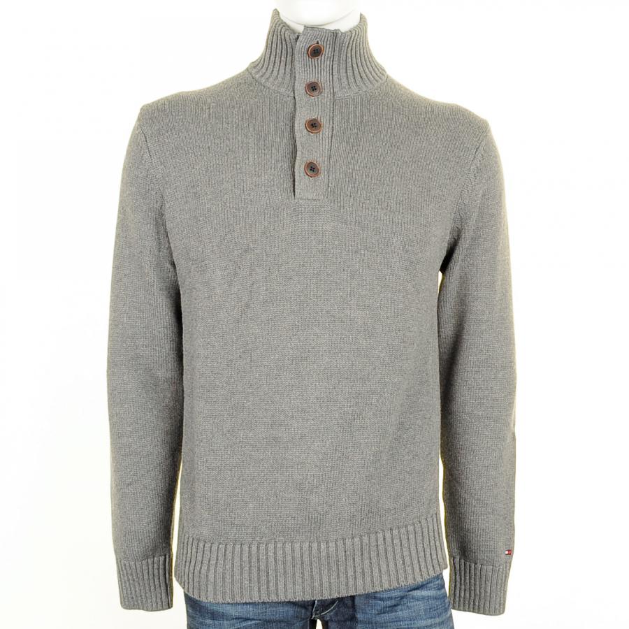 Tommy Hilfiger Dosel Button Neck Jumper in Gray for Men (Grey) Lyst