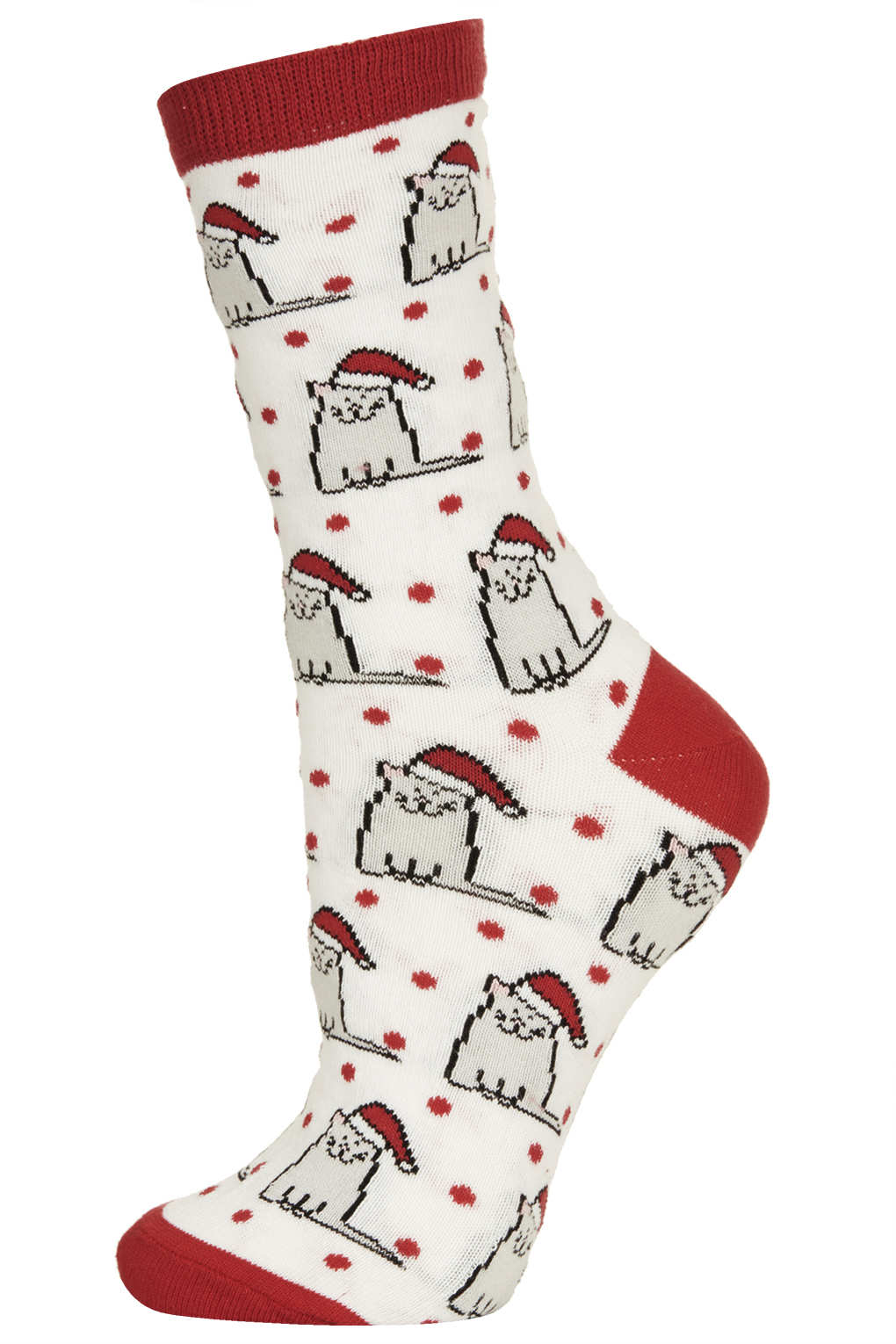 Lyst Christmas Cat in A Hat Socks in White