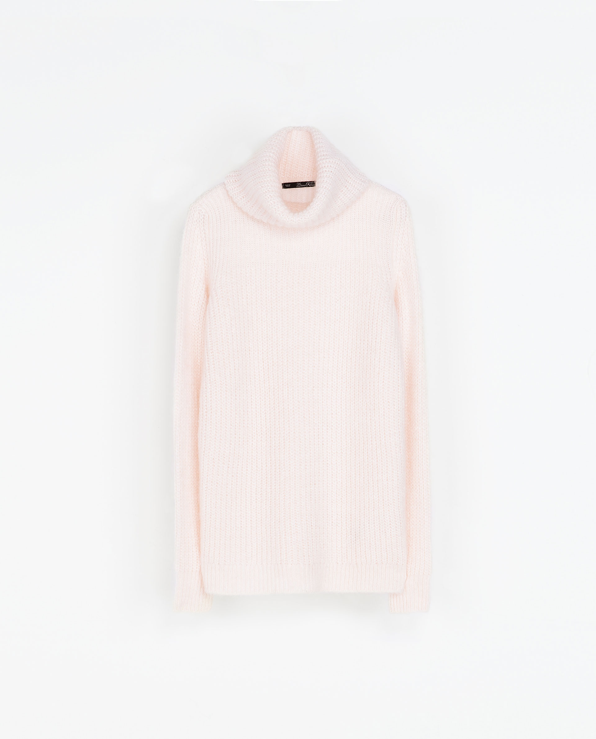 Zara Funnel Neck Ribbed Jumper in Pink Lyst