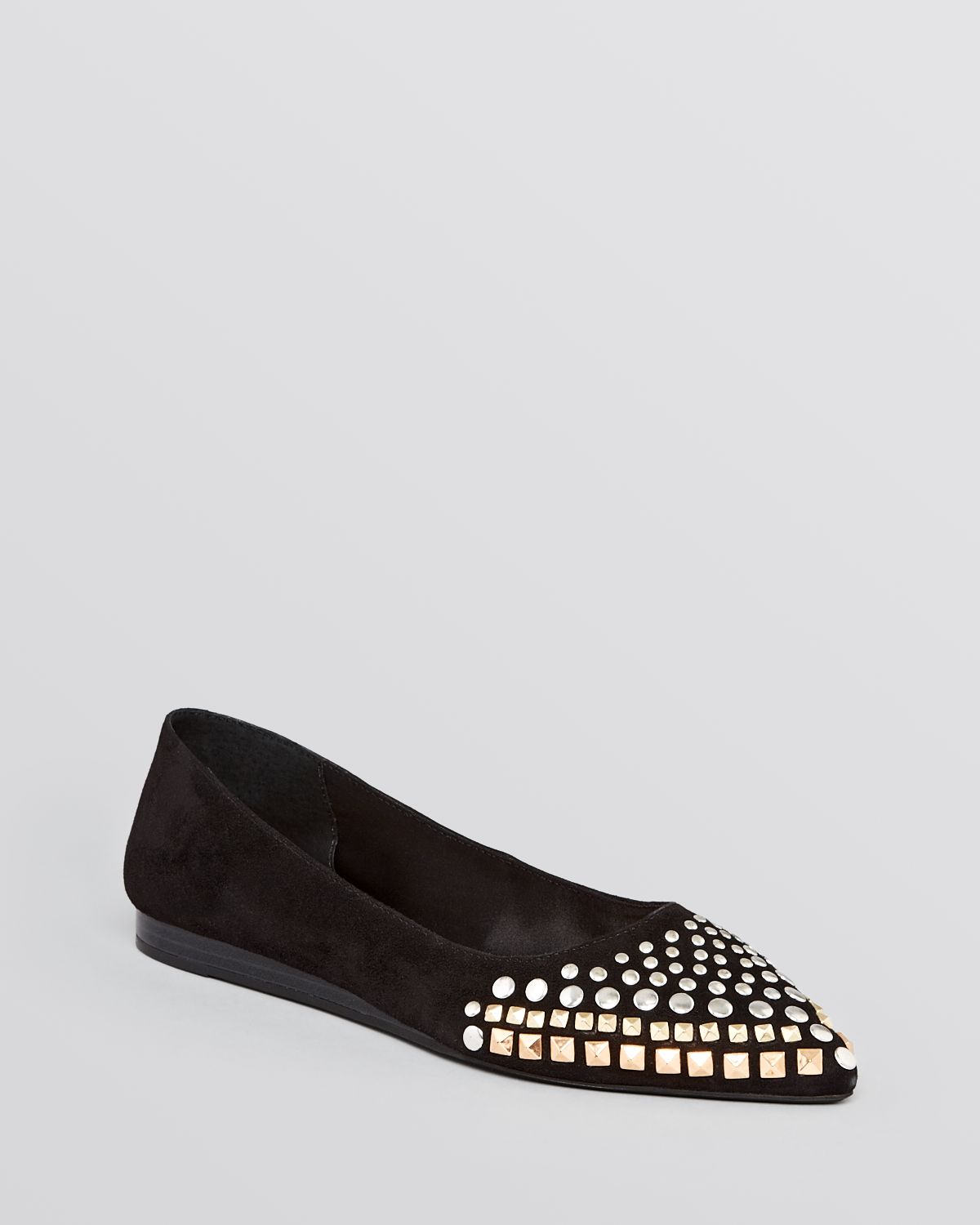 Lyst - Dkny Pointed Toe Ballet Flats Florena Studded in Black
