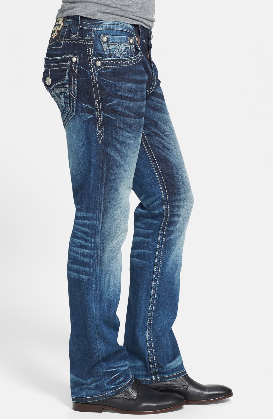 Rock revival Matthew T13 Straight Leg Jeans in Blue for Men (Dark Blue) | Lyst