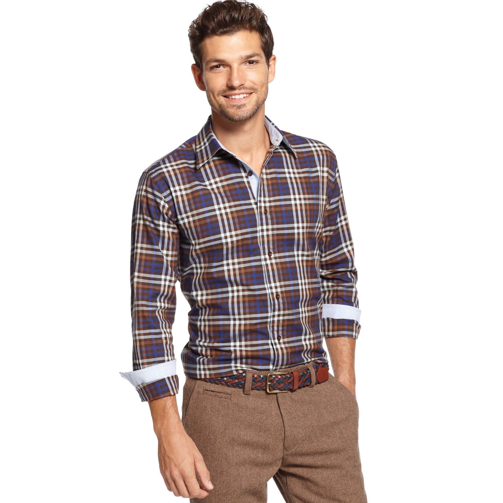 Tommy Hilfiger Long Sleeve Grant Shirt in Chestnut (Brown) for Men - Lyst
