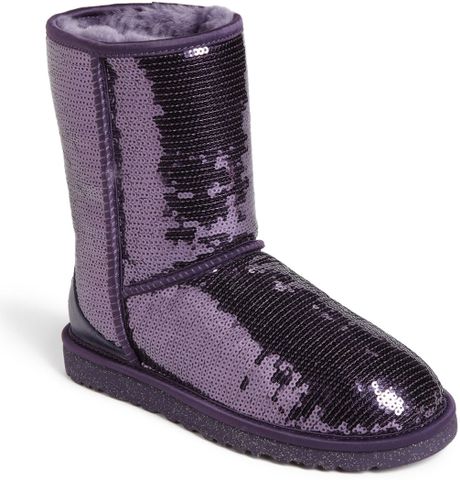 Ugg Classic Short Sparkle Boot in Purple (Purple Velvet) | Lyst