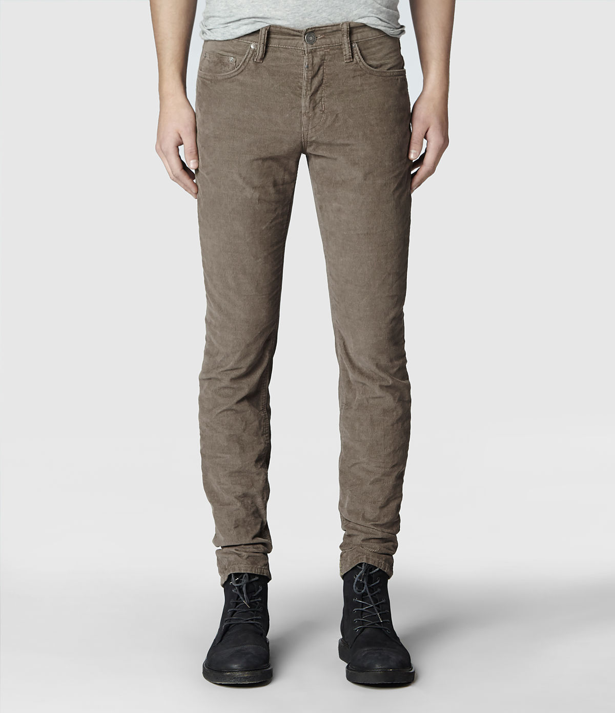 AllSaints Corduroy Iggy Jeans in Khaki 
