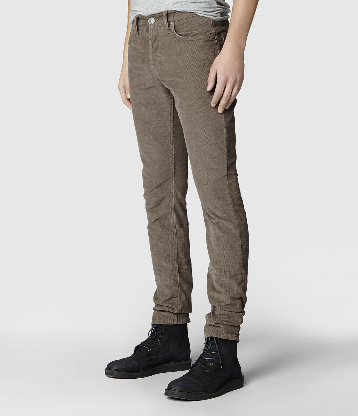 AllSaints Corduroy Iggy Jeans in Khaki 