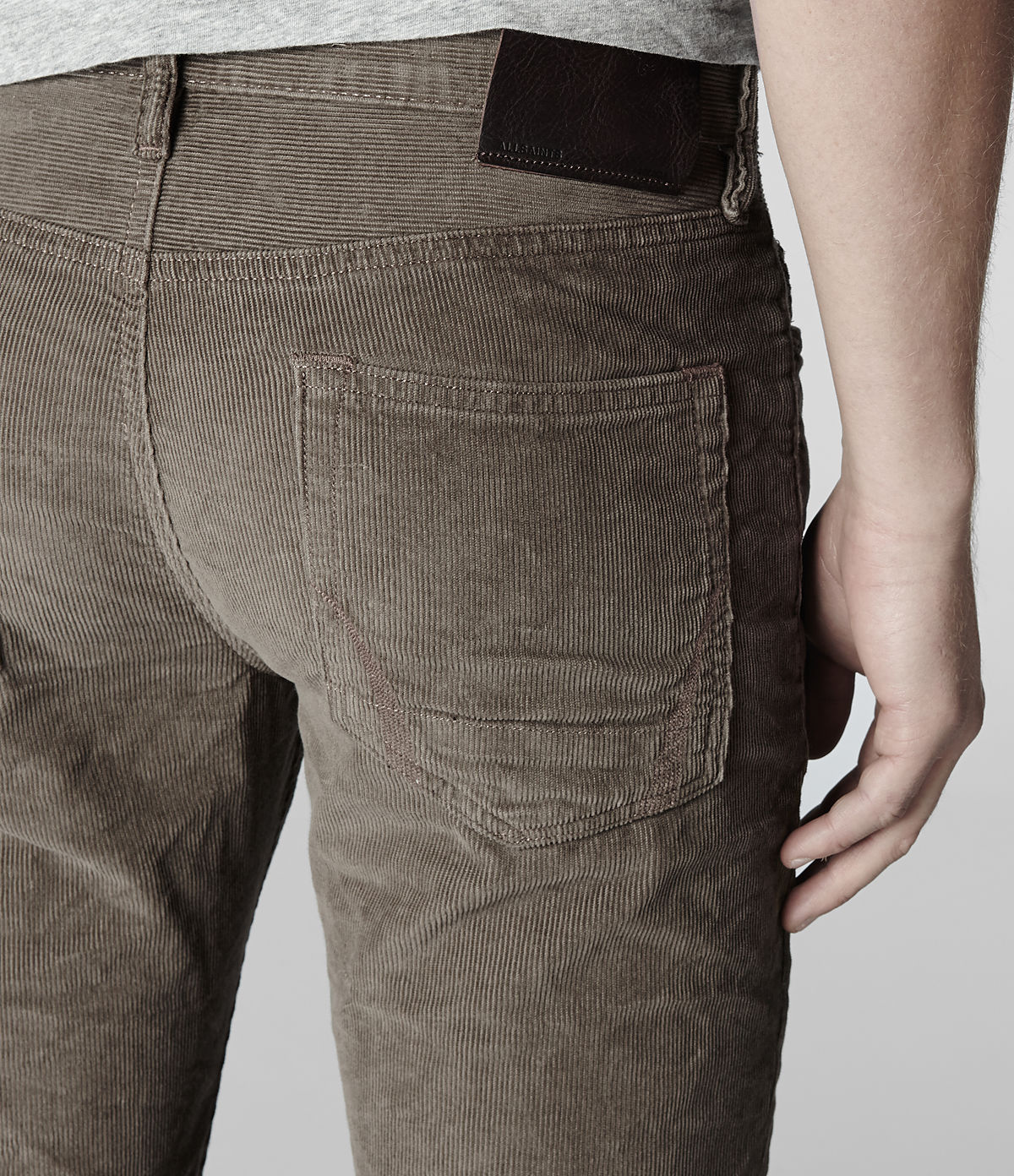 AllSaints Corduroy Iggy Jeans in Khaki 