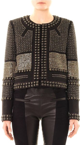 Isabel Marant Jayna Embellished Collarless Jacket in Black | Lyst