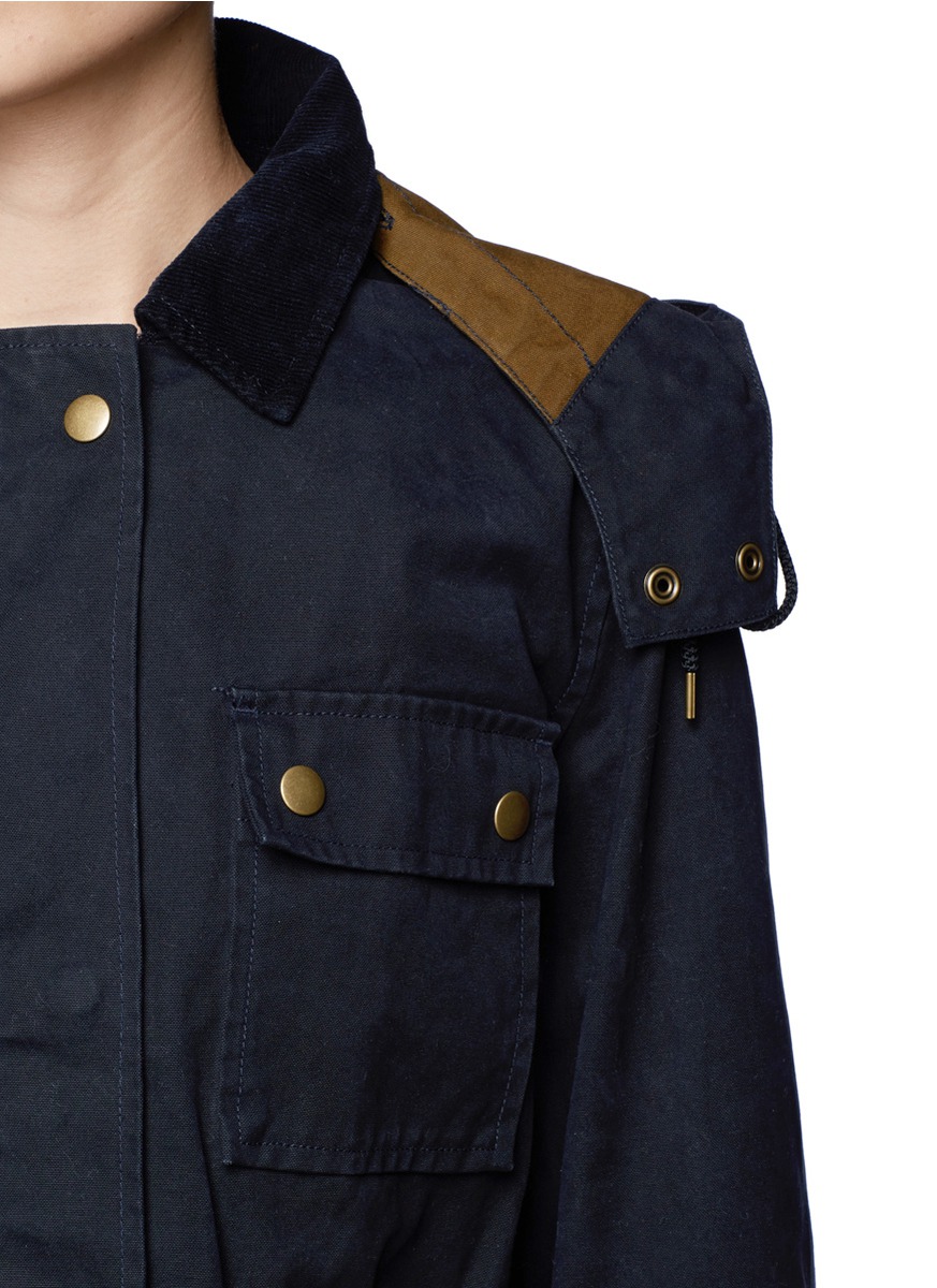 Lyst J.Crew Long Colourblock Field Jacket in Green