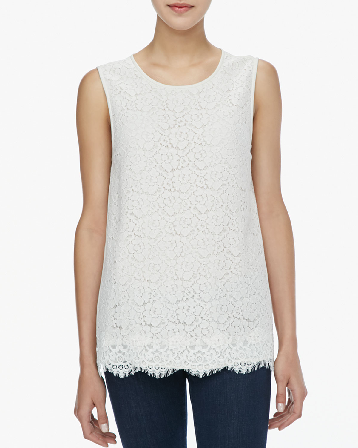 Joie Sorisa Sleeveless Lace Top in White Lyst