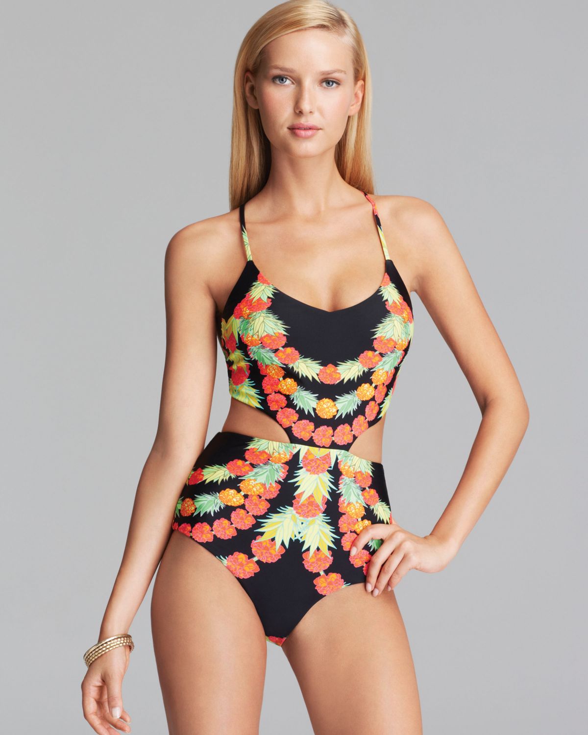 mara hoffman black one piece