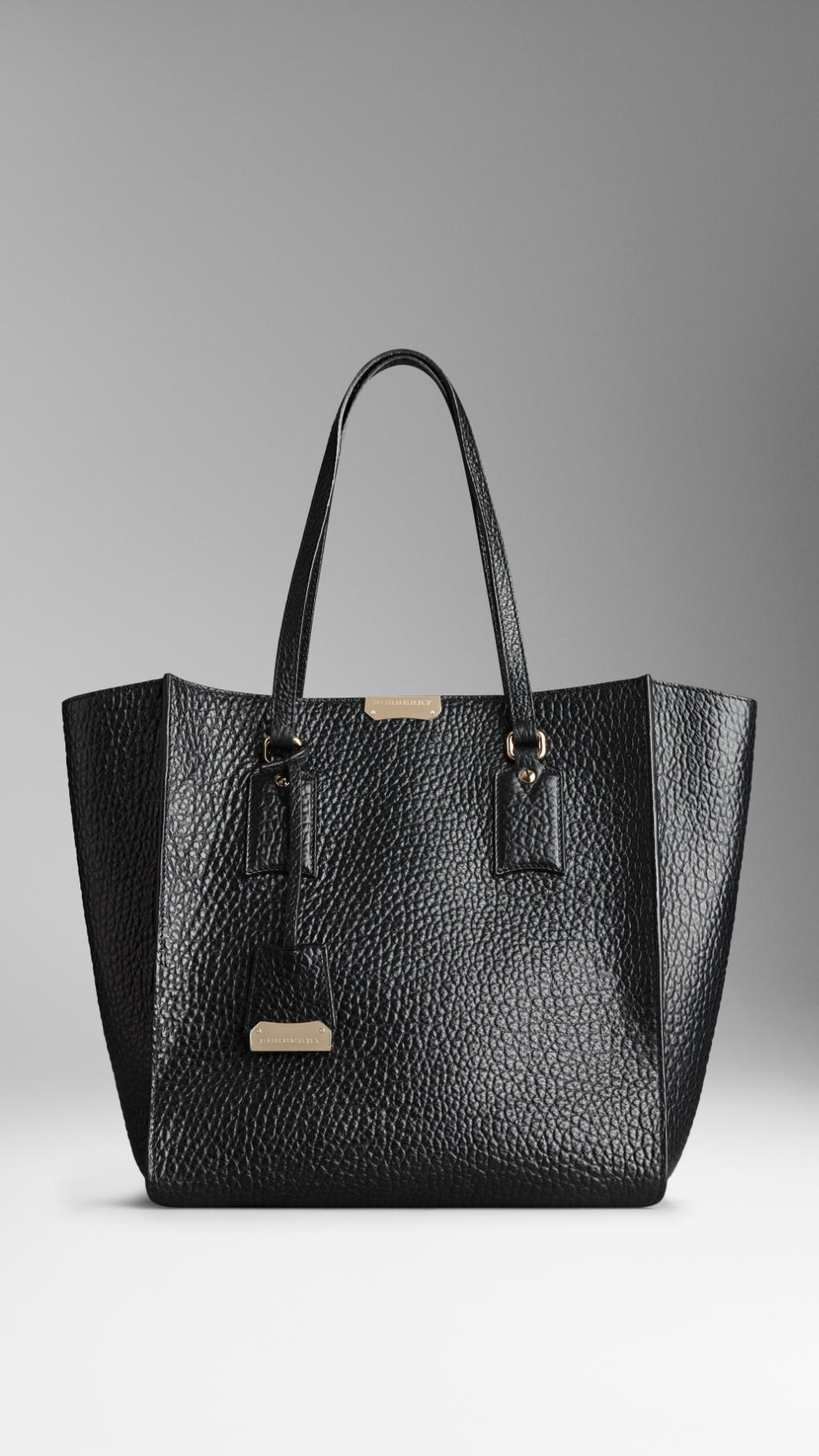 Lyst - Burberry Medium Signature Grain Leather Tote Bag in Black