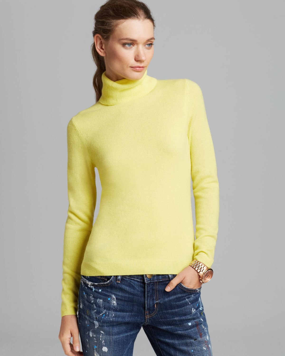 c by bloomingdale's women's cashmere turtleneck sweater