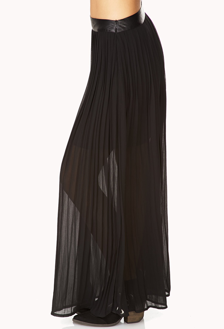 forever 21 pleated maxi skirt