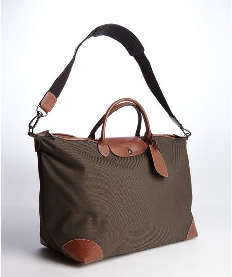 Longchamp Green Nylon Le Pliage Large Folding Travel Tote in Brown ...