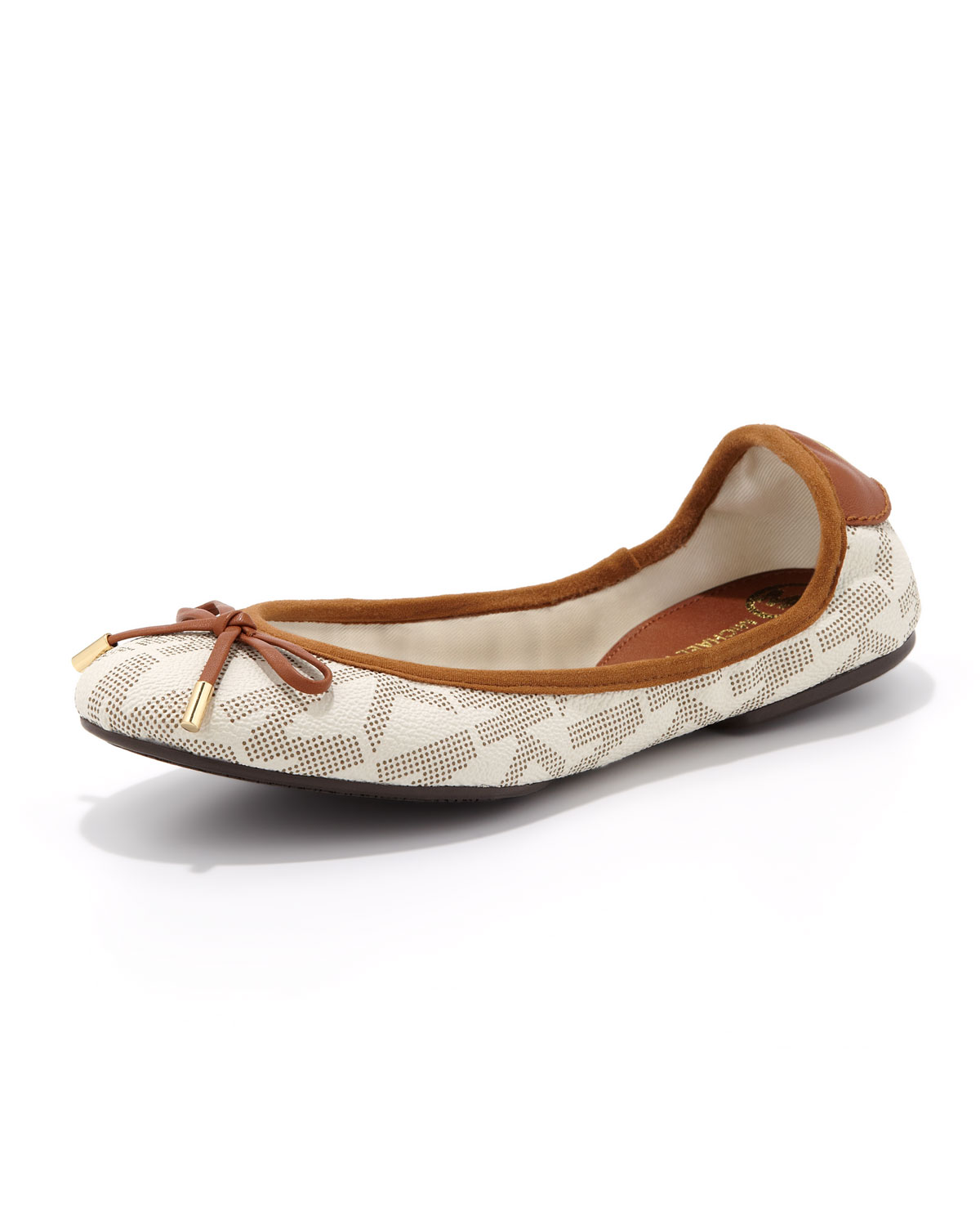 Michael Kors City Logo Ballet Flat in Vanilla (White) | Lyst