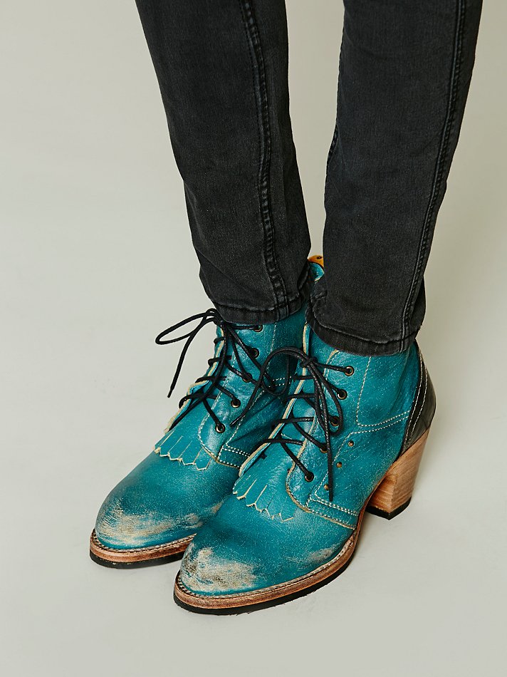 turquoise short boots
