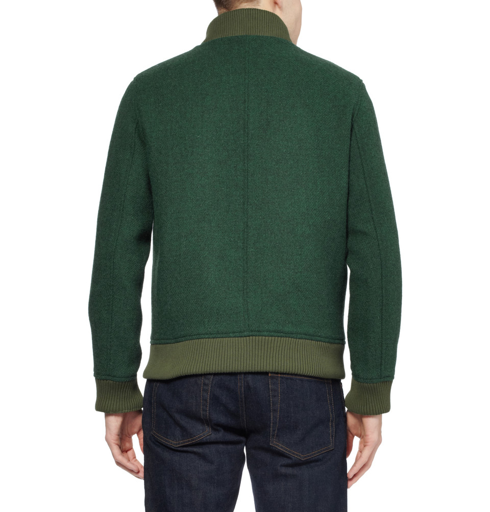 Richard James Quilted Harris Tweed Bomber Jacket in Green for Men - Lyst