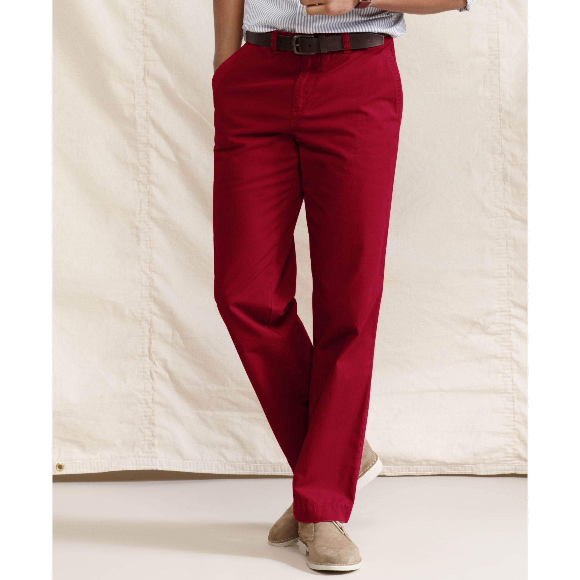 Tommy Hilfiger Graduate Slim Fit Chino Pants in Red for Men | Lyst