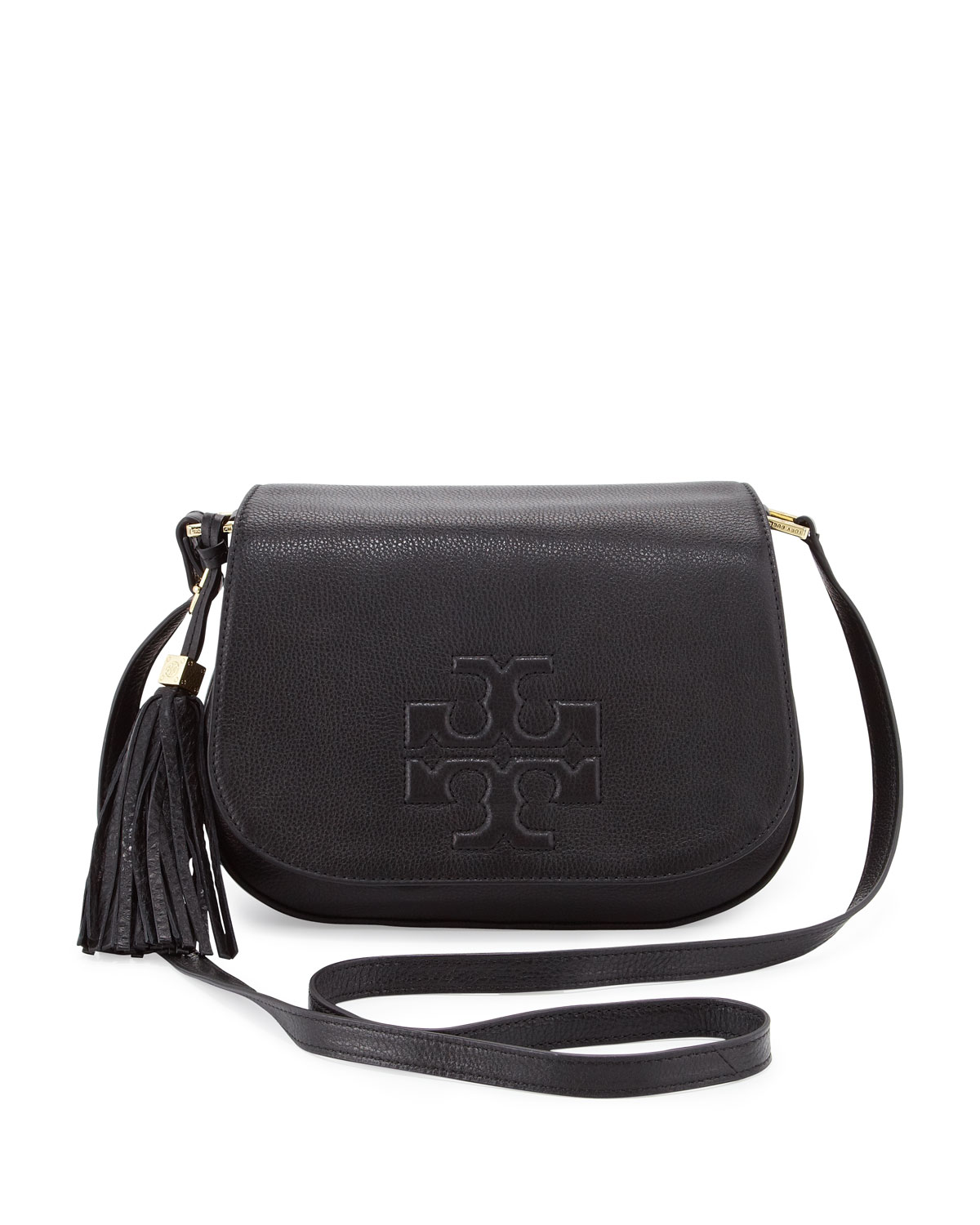 Lyst Tory Burch Thea Crossbody Saddle Bag Black In Gallery