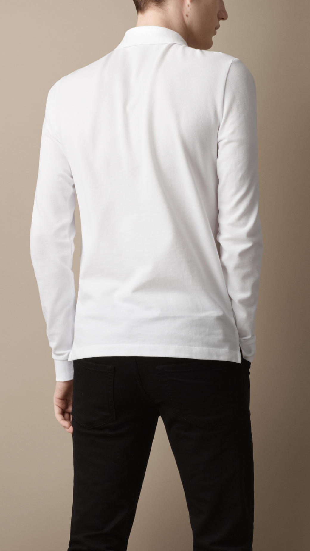white burberry long sleeve shirt