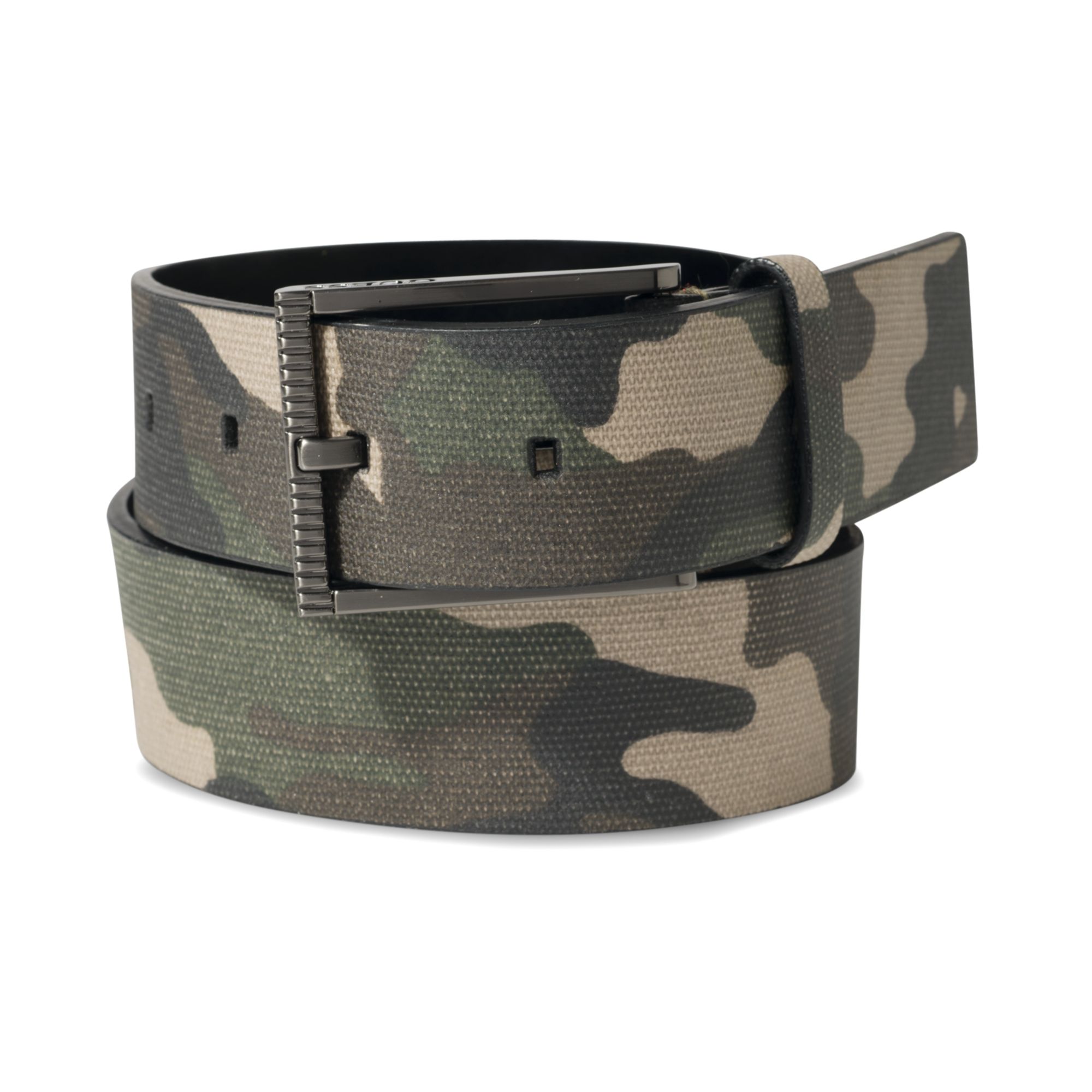 Lyst - Guess Camo Faux Leather Reversible Belt in Green for Men