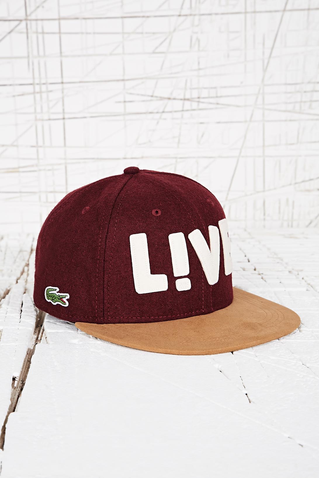 burgundy lacoste hat