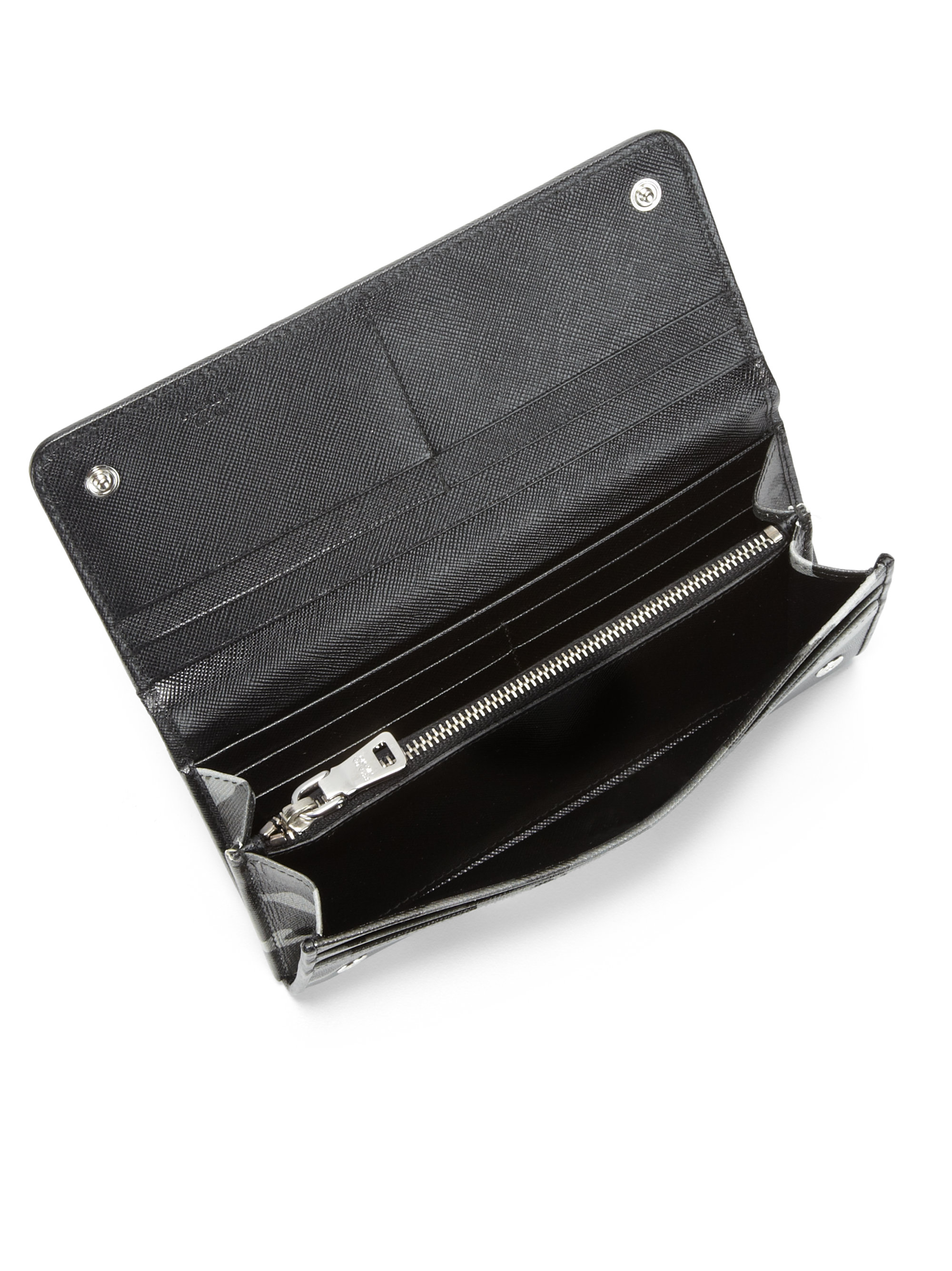 prada continental saffiano leather wallet