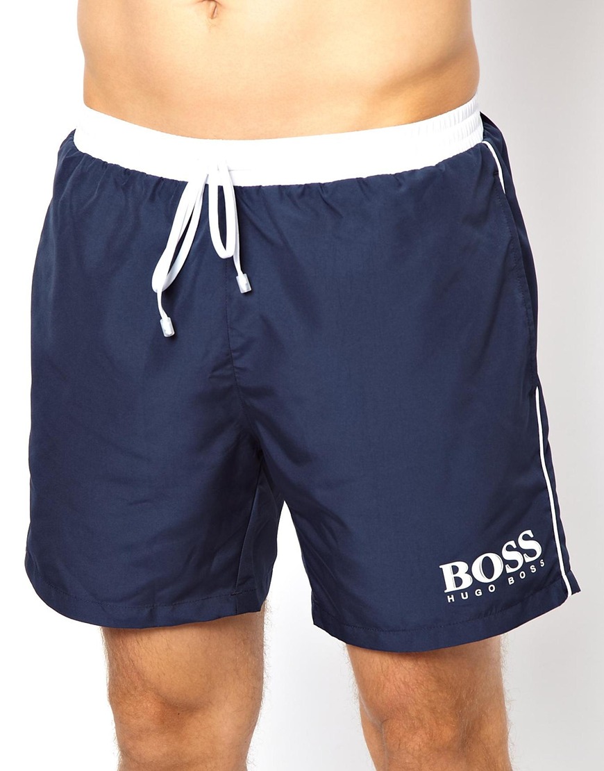 hugo boss swim shorts blue