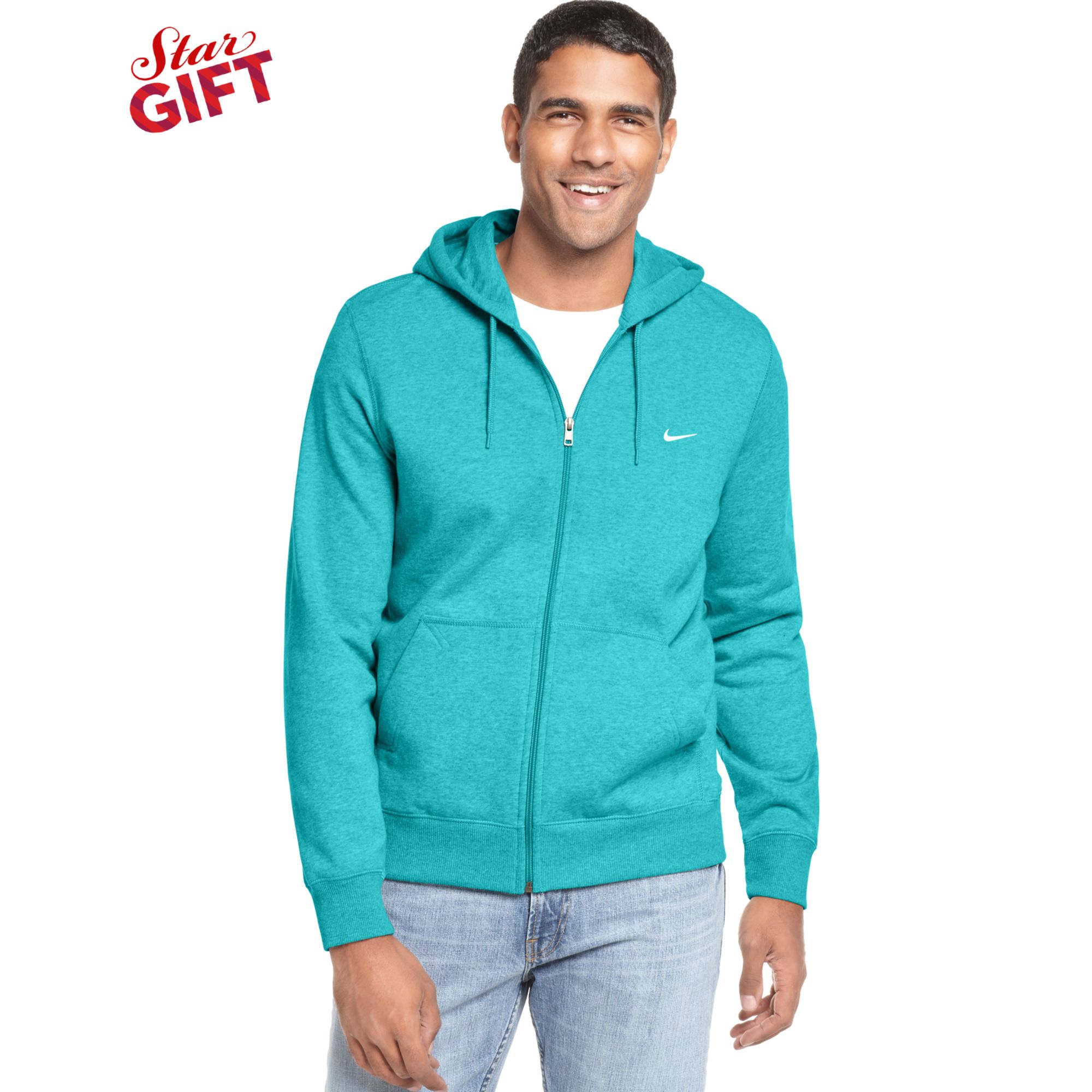 nike men's classic fleece full zip hoodie