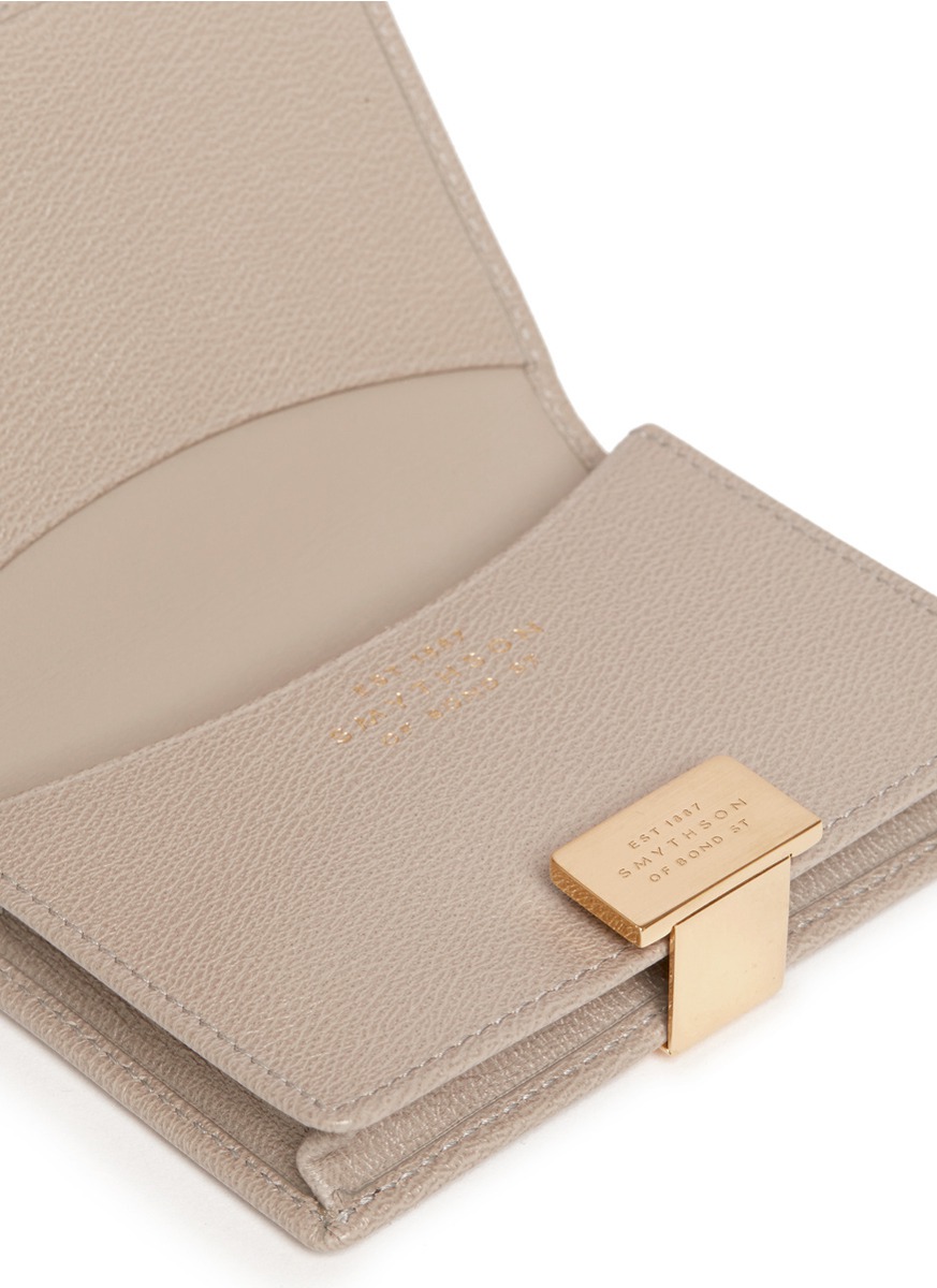 Smythson Grosvenor Card Holder In Metallic For Men