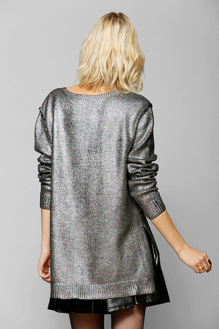 Urban Outfitters Holographic Sweater in Black - Lyst