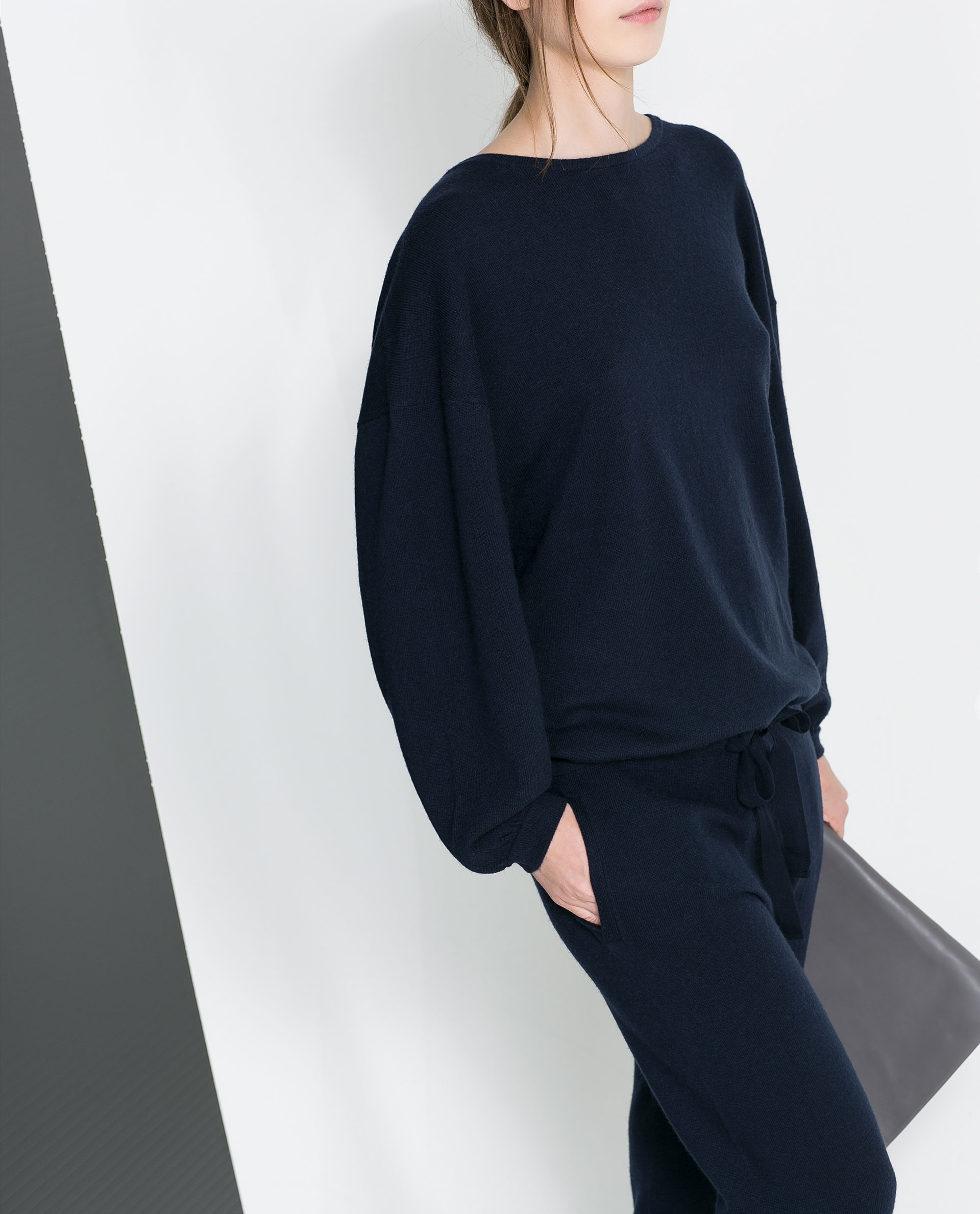 Zara Knitted Jumpsuit in Blue Lyst