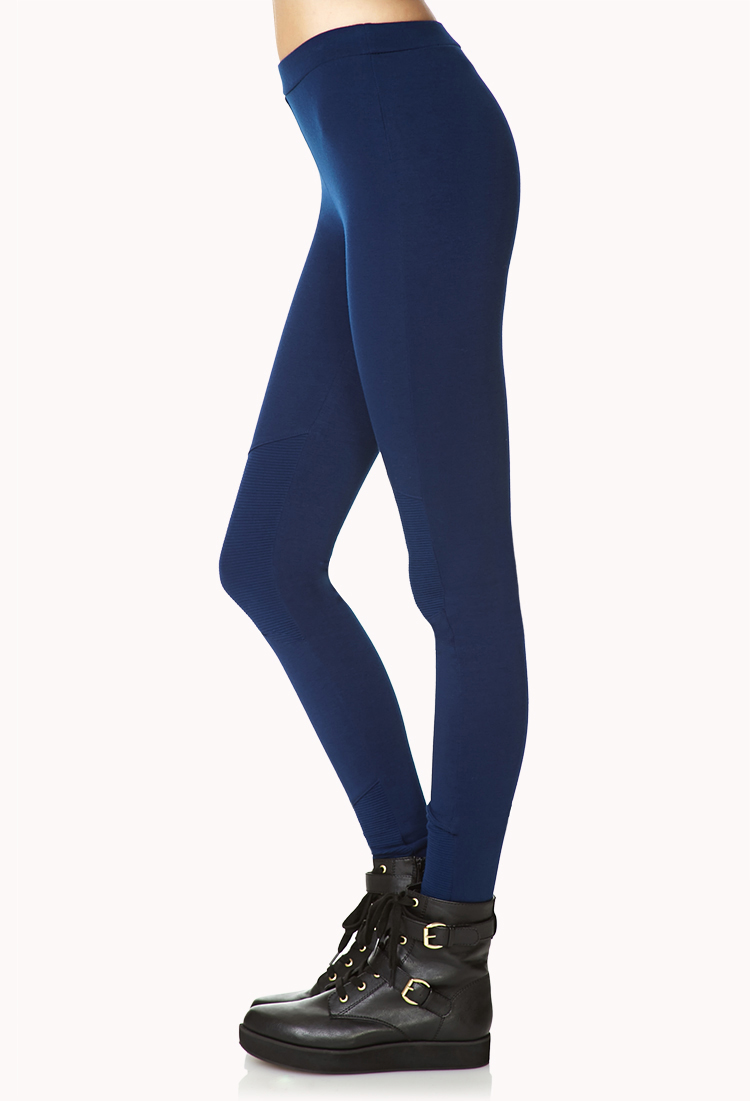 Forever 21 Moto Girl Leggings in Navy 