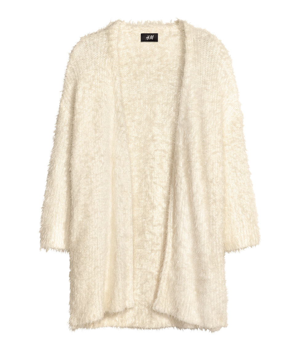 white chenille cardigan