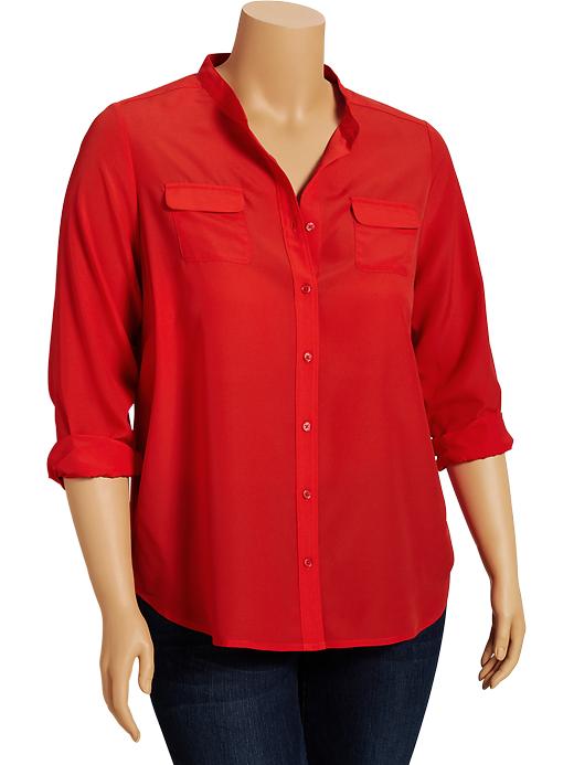 Old Navy Plus Chiffon Shirt in Red (Crimson And Clover) | Lyst