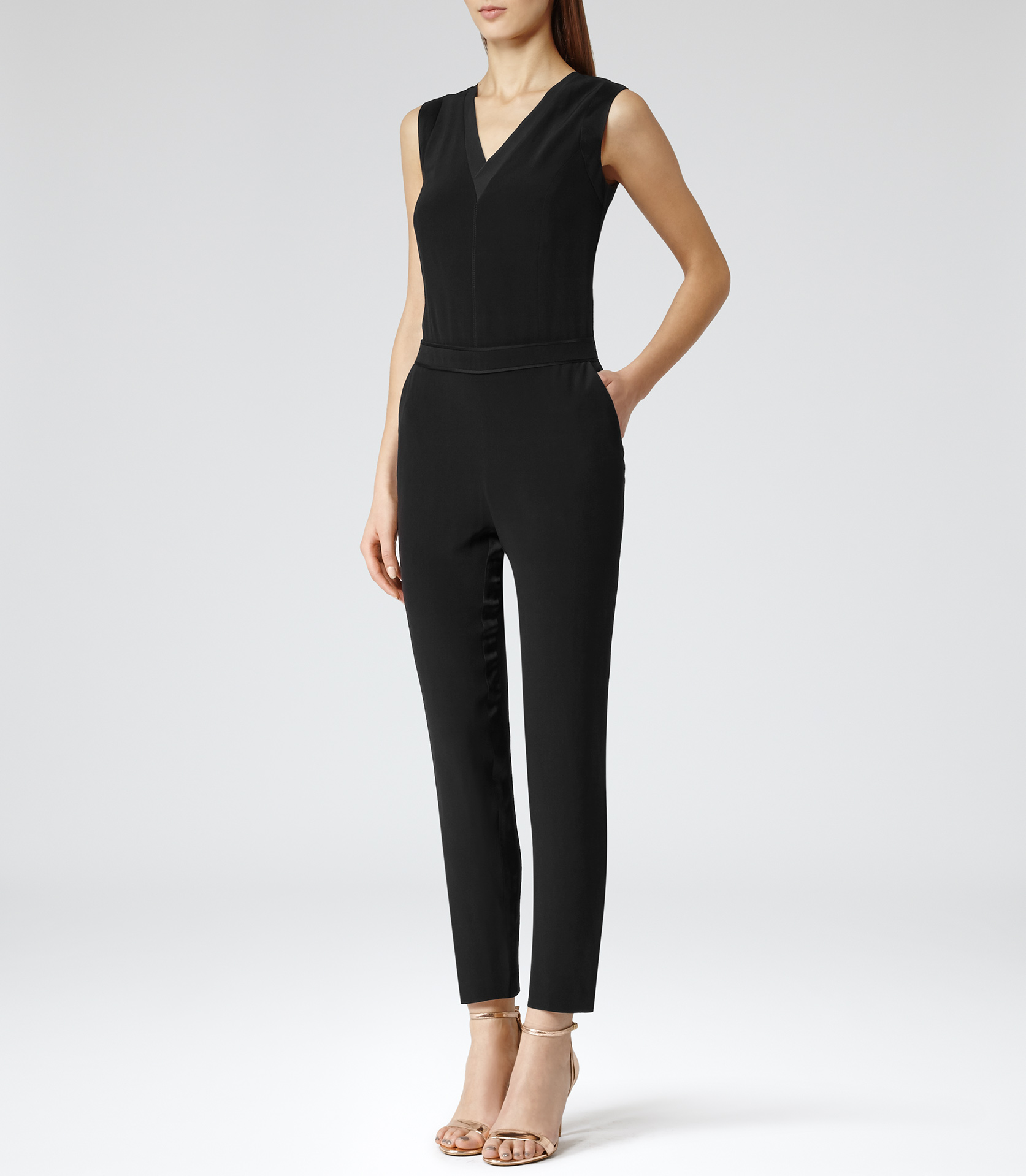 reiss black jumpsuit