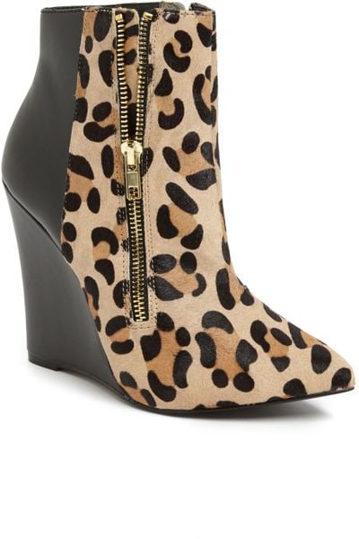 Steve Madden Daaring Wedge Boot in Animal (Leopard) | Lyst