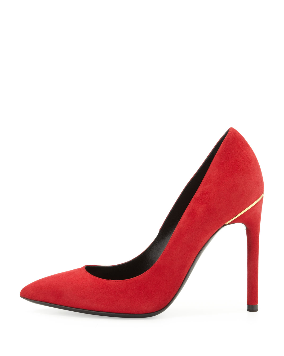 Lyst - Tom ford Suede Pointedtoe Signature Pump Scarlet in Red