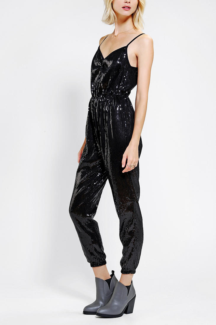 Urban Outfitters Sparkle Fade Sequin Jumpsuit in Black - Lyst