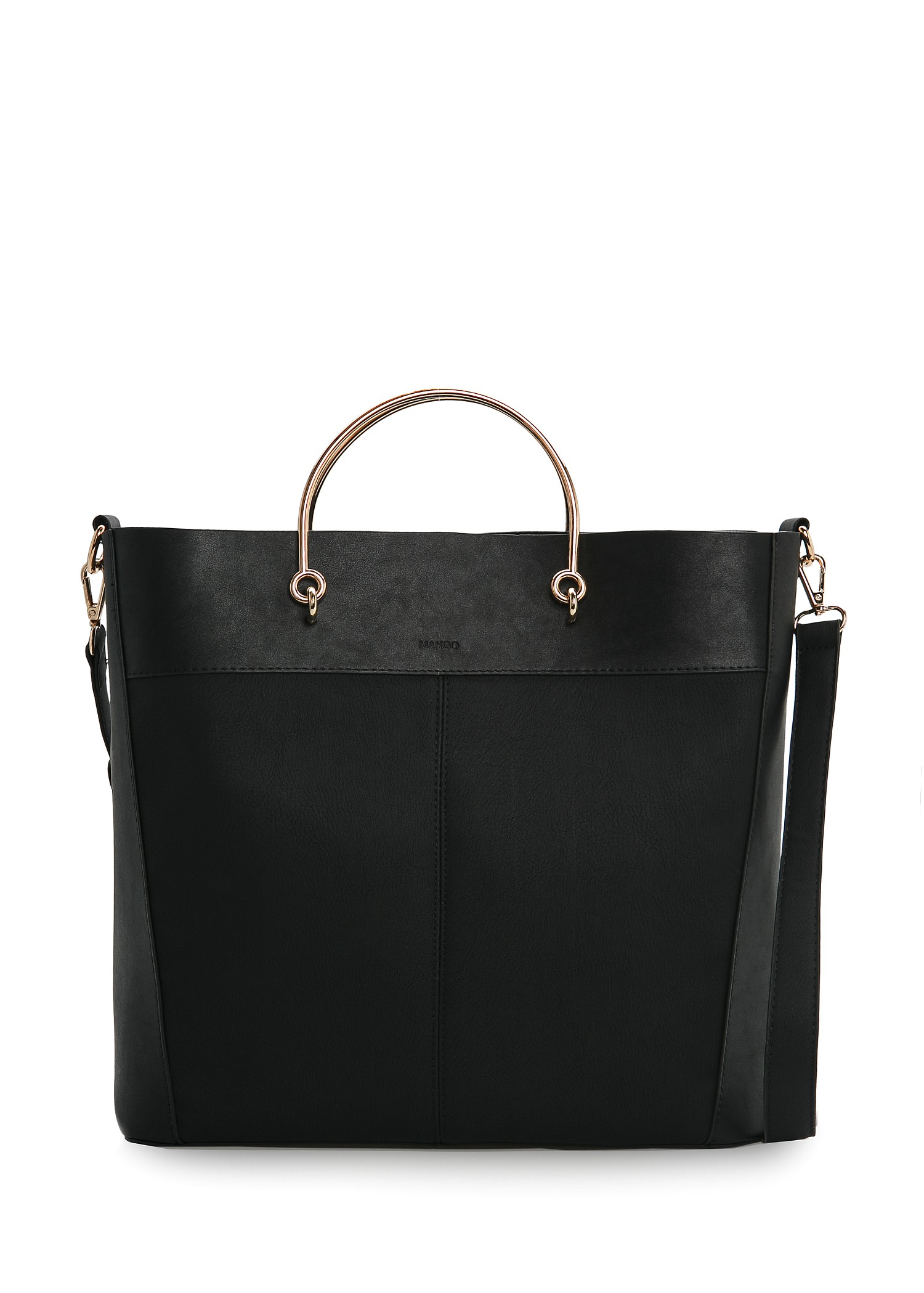 Mango Metal Handle Tote Bag in Black Lyst