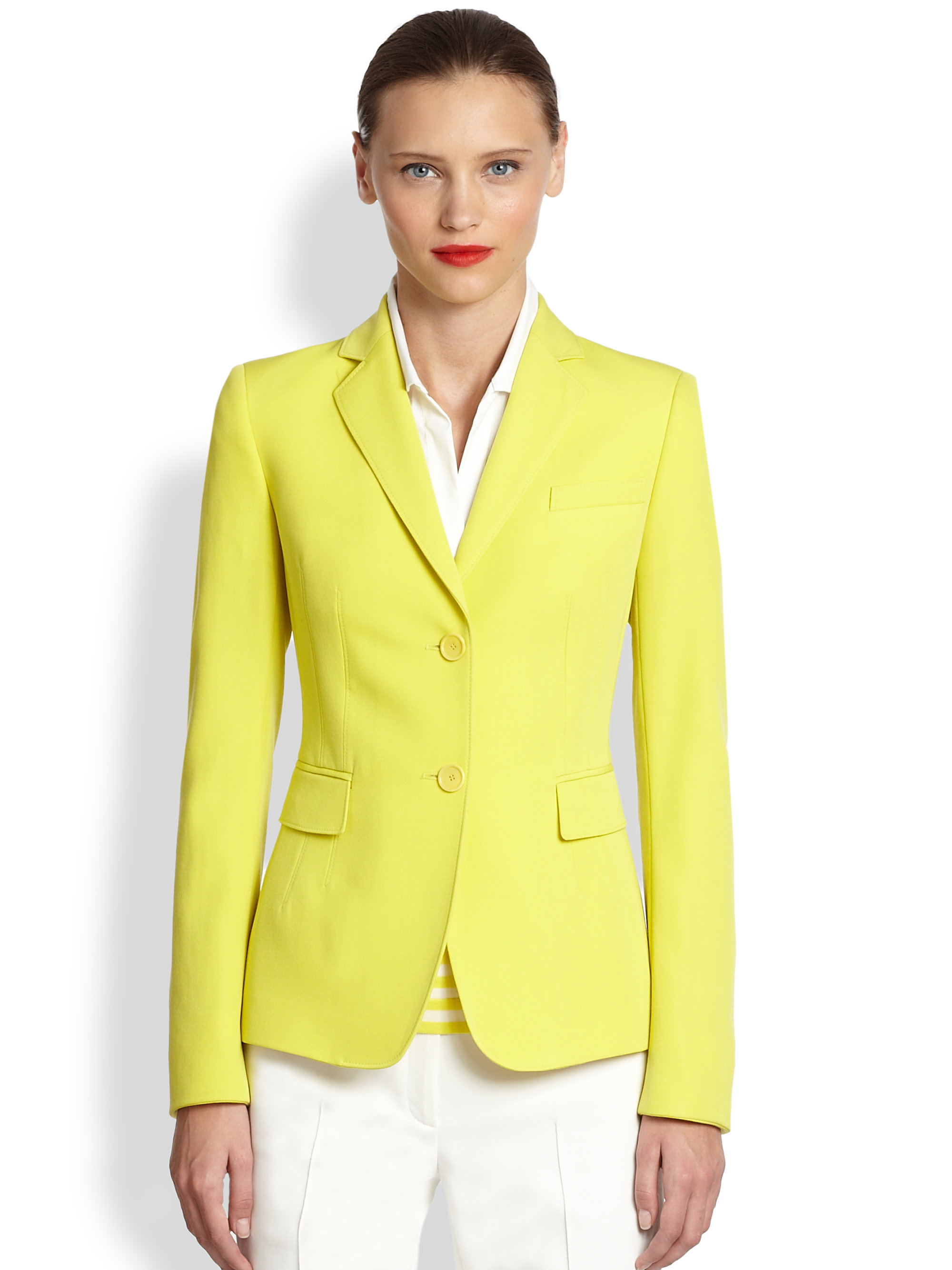 yellow fitted blazer
